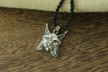 Lanseis 1pcs viking zviera rys OSTROVID prívesok mužov rys červený náhrdelník s Príveskom Ducha Lynx Fantasy jelwelry