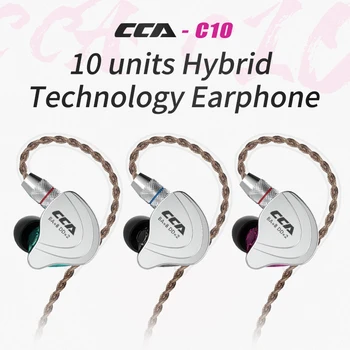 CCA C10 4BA+1DD Hybrid V Uchu Slúchadlá HIFI DJ Monito Beží Športové Slúchadlá 5 Jednotku Headset Odnímateľný Odpojte Kábel 2PIN