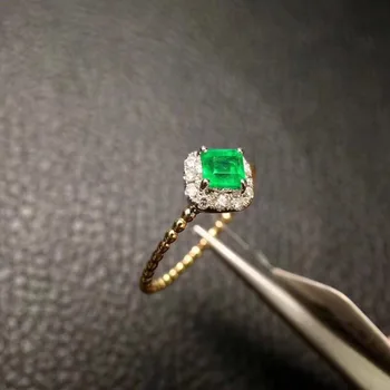 KJJEAXCMY boutique šperky 925 sterling silver vykladané prírodné emerald drahokam žena krúžok podpora detekcie krásne