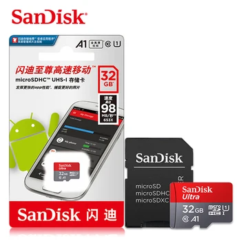 SanDisk A1 Pamäťová Karta 256 GB 200GB 128 GB 64 GB 98MB/S 32 GB, 16 GB Micro sd kartu Class10 UHS-1, flash karty Microsd TF/SD Karty