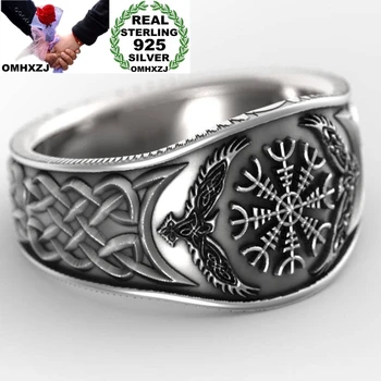 OMHXZJ Šperky Veľkoobchod RR1184 Európskej Módy Jemný Muž Strany, Narodeninám, Svadobný Dar, Keltský Kompas 925 Sterling Silver Ring