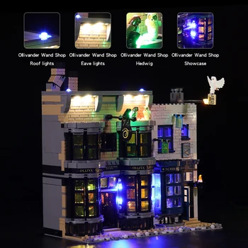 LED Osvetlenie Držiak pre lego75978 Potter Diagon Alley Zvuk, Svetlo Verzia(iba svetlo) stavebný kameň svetla