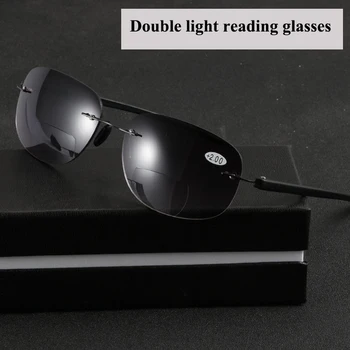 MEIXI Kovu bez obrúčok okuliare na čítanie nové dual-svetelné okuliare, Ďalekozrakosť okuliare Nové slnečné okuliare +1.0 1.5 2.0 2.5 3.0 3.5 4.0
