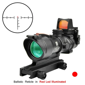 Trijicon ACOG 4X32 Reálne Fiber Optics Red Dot Osvetlené Chevron Leptané Sklo Reticle Taktické Optické Rozsah Lovu Optický Zameriavač